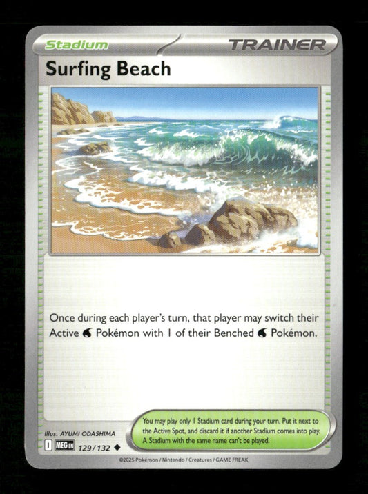 Surfing Beach #129/132 Normal Pokemon Mega Evolution