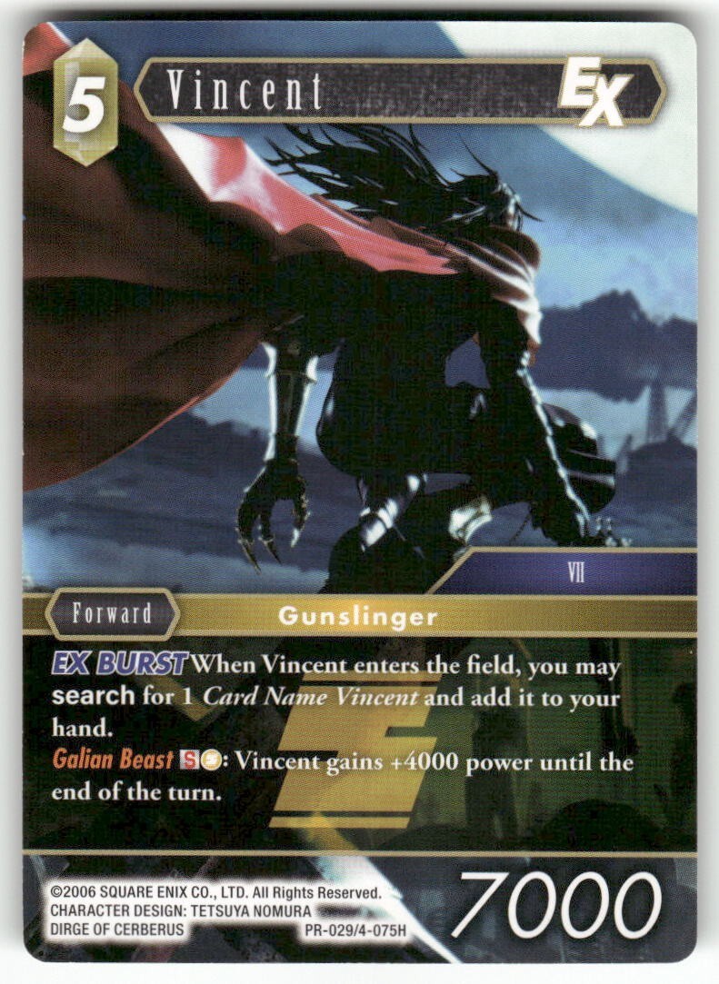 Final Fantasy TCG Promo Vincent EX #PR-029/4-075H Near Mint