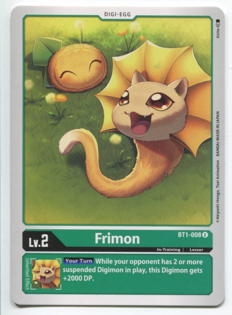 Digimon Card Game Frimon #BT1-008 U Near Mint
