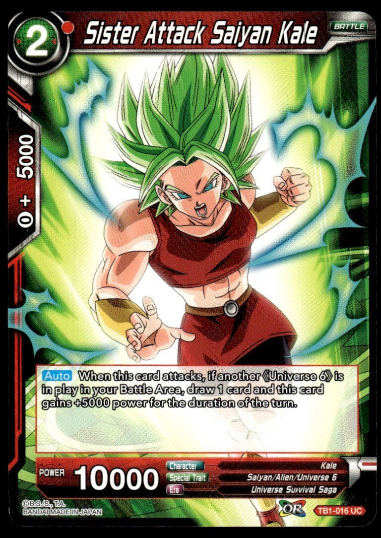 Dragon Ball Super Sister Attack Saiyan Kale #TB1-016 UC Near Mint