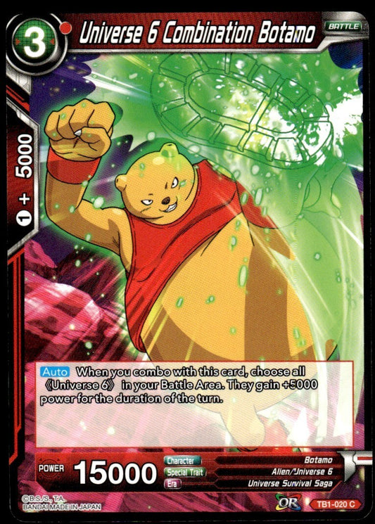 Dragon Ball Super Universe 6 Combination Botamo #TB1-020 C Near Mint
