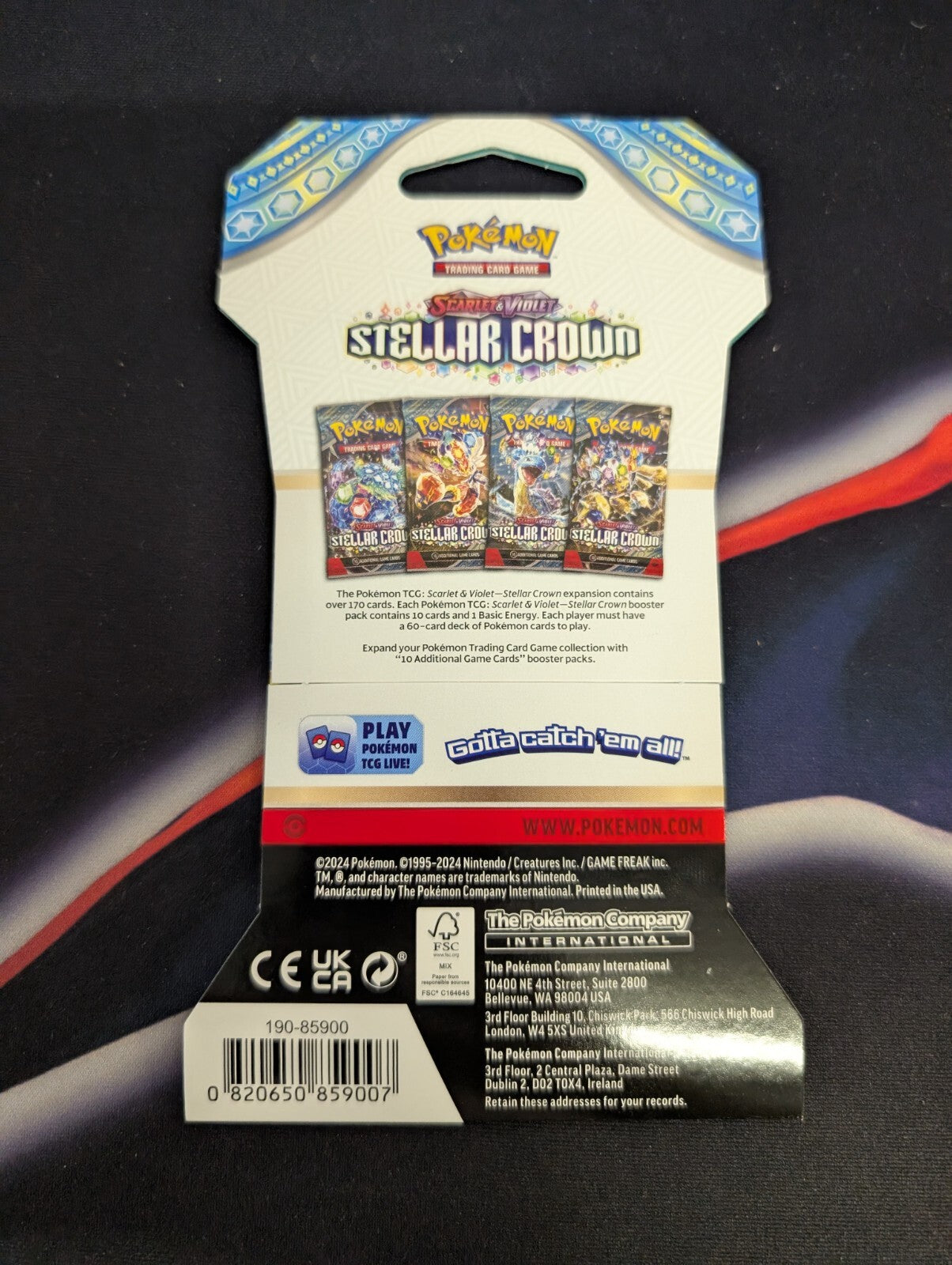 Pokemon TCG Stellar Crown Sleeved Booster Pack Blister NEW SEALED (1 PACK)