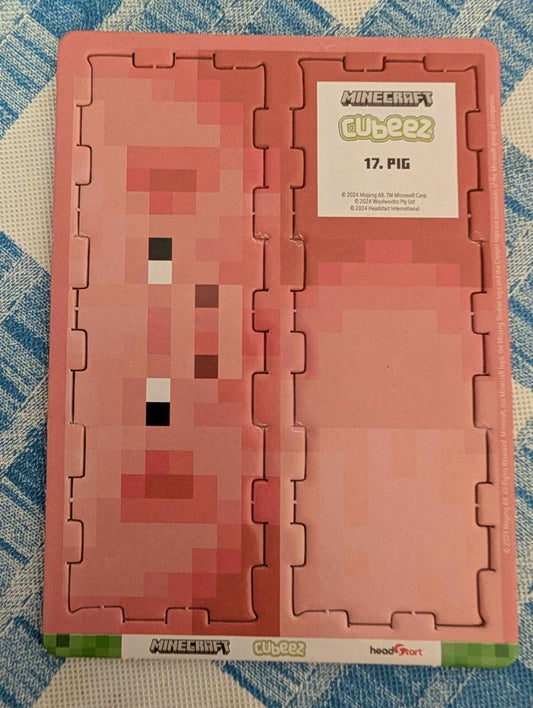 Minecraft Cubeez Pig #17 Near Mint