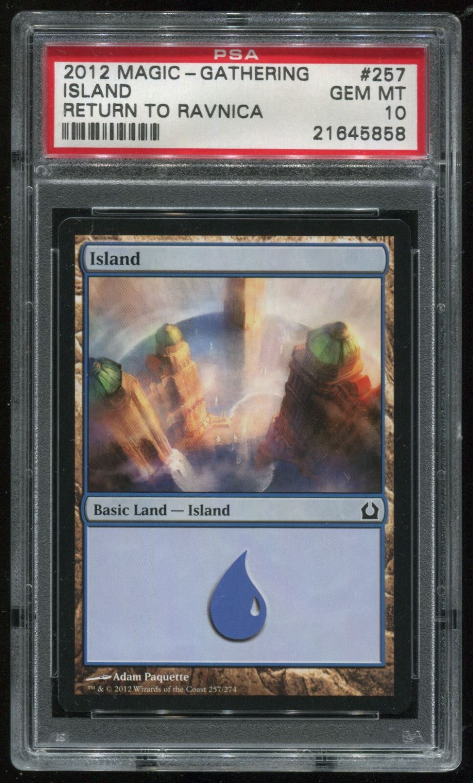 MTG Magic 2012 Return To Ravnica Basic Land Island #257 PSA 10 Gem Mint