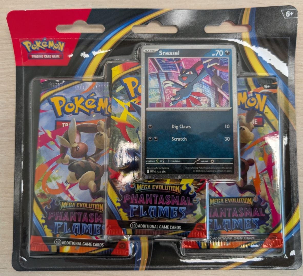 Phantasmal Flames 3 Pack Booster Blister Sneasel Pokemon TCG