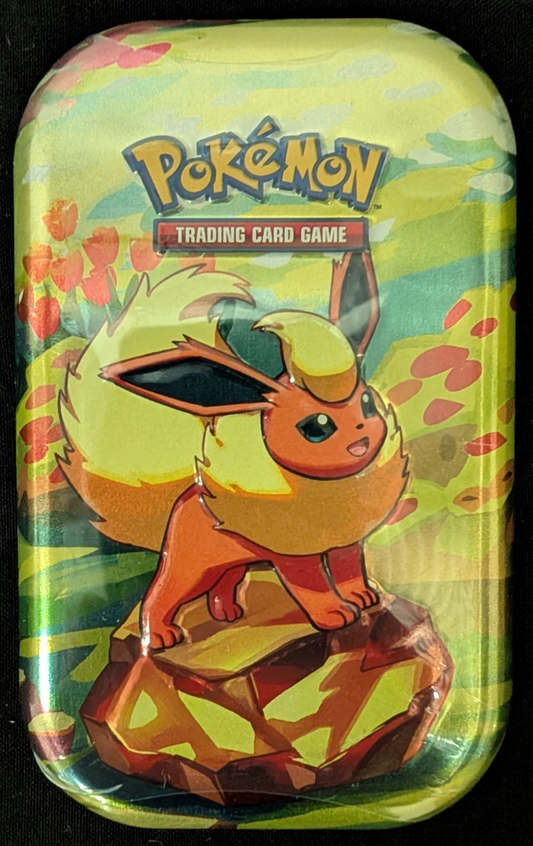 Scarlet & Violet Prismatic Evolutions Mini Tin Flareon Art Pokemon TCG SEALED