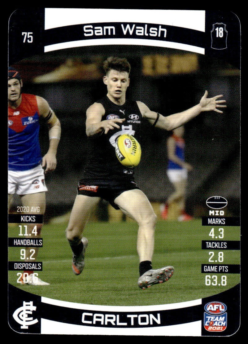 AFL 2021 McDonalds Carlton Sam Walsh #75 Near Mint