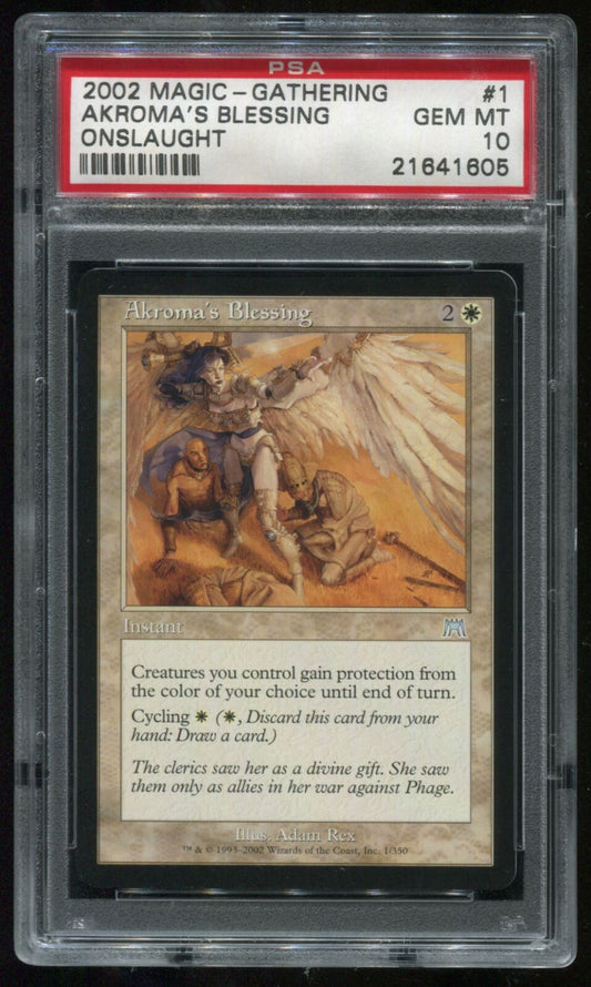 MTG Magic 2002 Onslaught Akroma's Blessing #1 PSA 10 Gem Mint