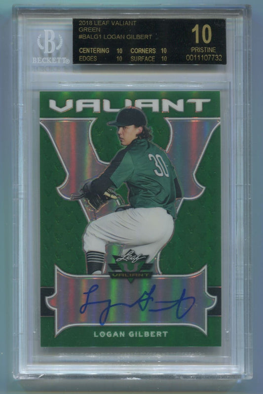 MLB 2018 Leaf Valiant Green Logan Gilbert /99 #BA-LG1 (AU) BGS 10 Black Label