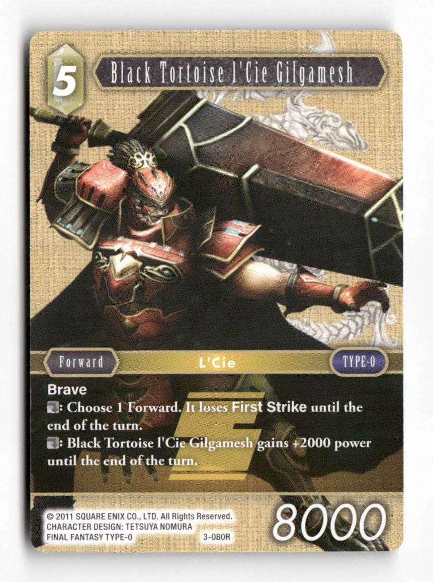 Black Tortoise l'Cie Gilgamesh 3-080R Rare Opus III Final Fantasy Near Mint