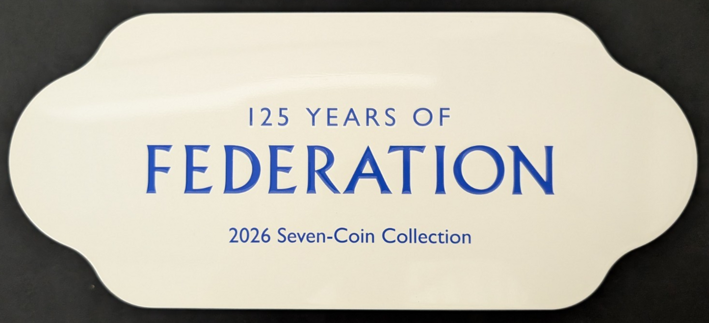 2026 UNC 125 Years of Federation 7 x 25c Collector Coin Presentation Set RAM