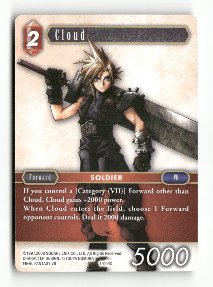 Cloud (Common) 1-009C Common Opus I Final Fantasy Near Mint