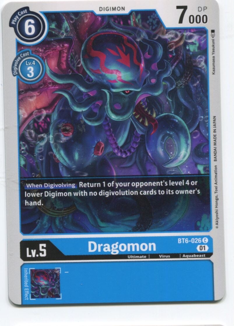 Digimon Card Game Dragomon #BT6-026 C Near Mint