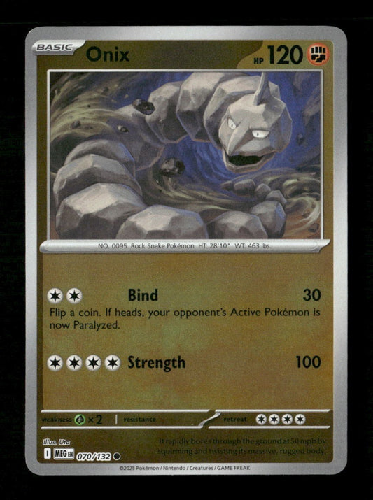 Onix #070/132 Reverse Holofoil Pokemon Mega Evolution
