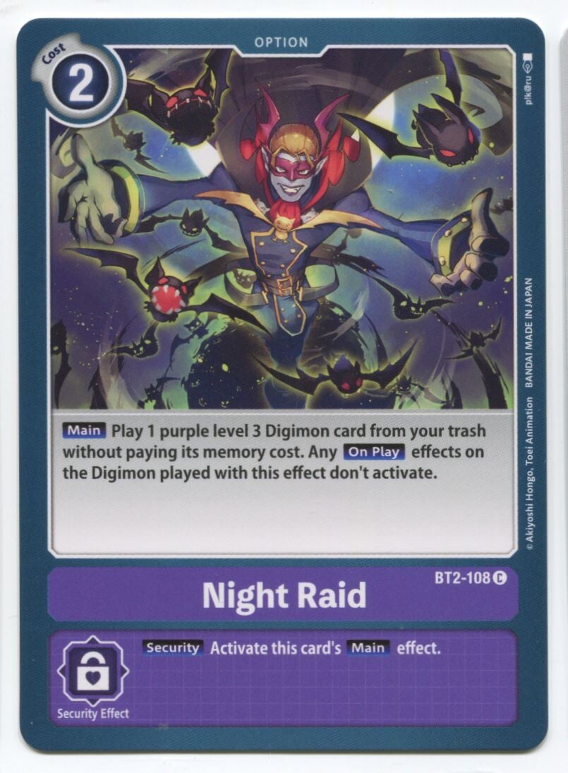 Digimon Card Game Night Raid #BT2-108 C Near Mint