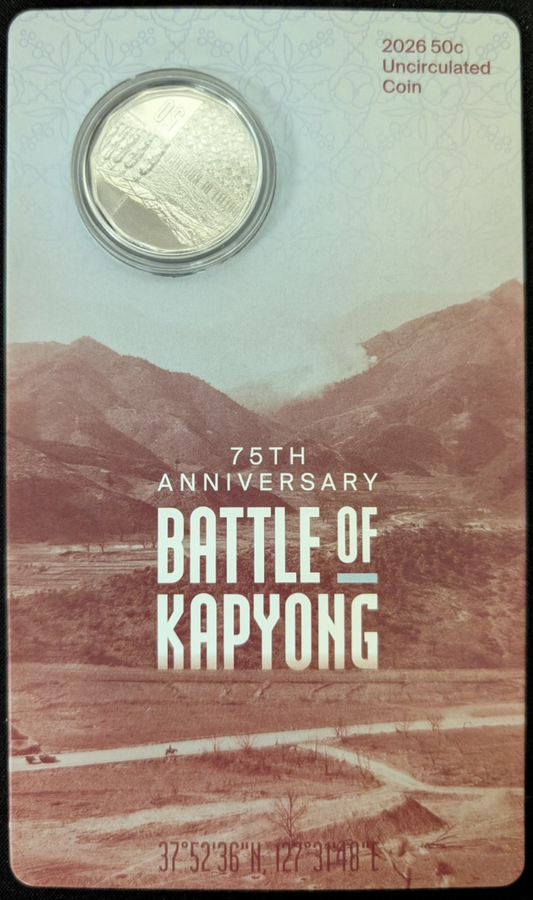 2026 UNC Battle of Kapyong 75th Anniversary 50c Coin Presentation Card RAM