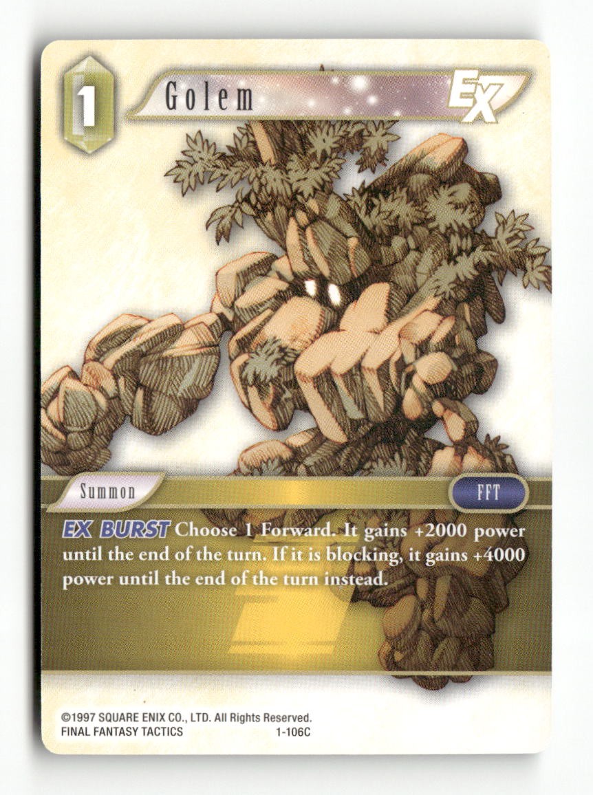 Golem EX 1-106C Common Opus I Final Fantasy Near Mint