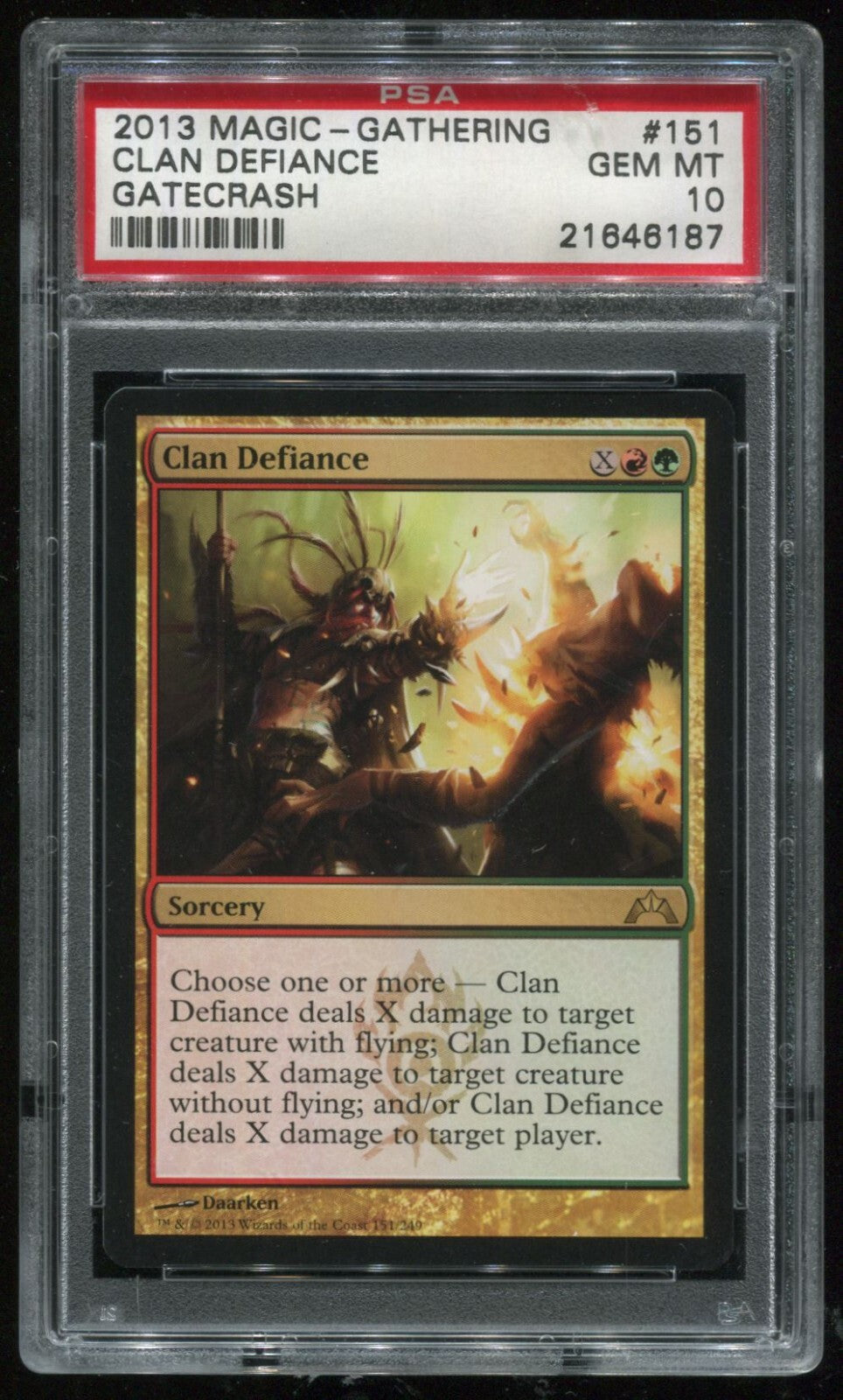 MTG Magic 2013 Gatecrash Clan Defiance #151 PSA 10 Gem Mint