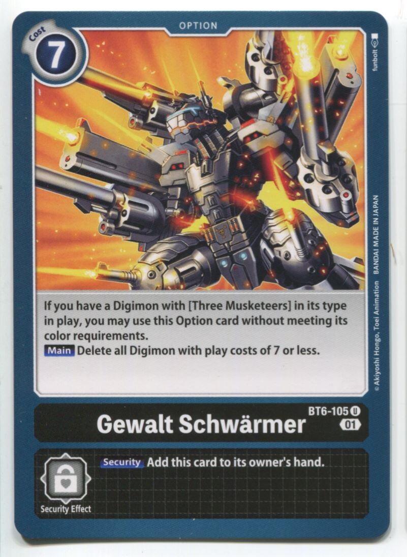 Digimon Card Game Gewalt Schwarmer #BT6-105 U Near Mint