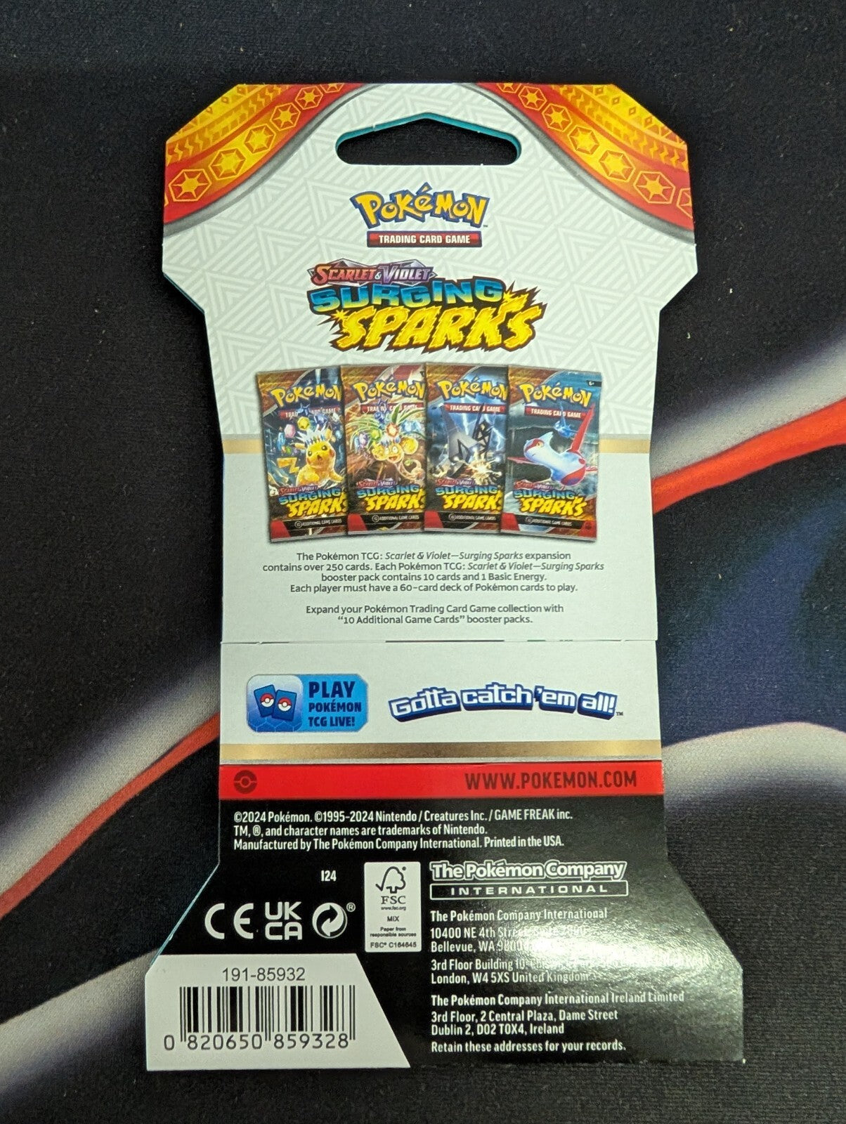 Pokemon TCG Surging Sparks Sleeved Booster Pack Blister NEW SEALED (1 PACK)
