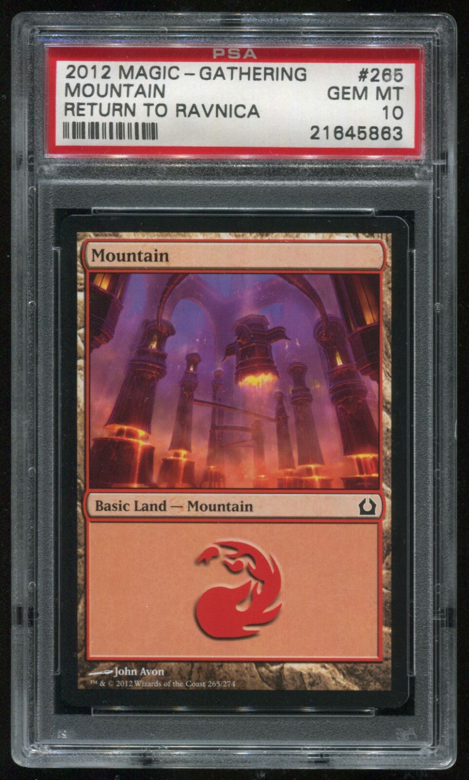 MTG Magic 2012 Return To Ravnica Basic Land Mountain #265 PSA 10 Gem Mint