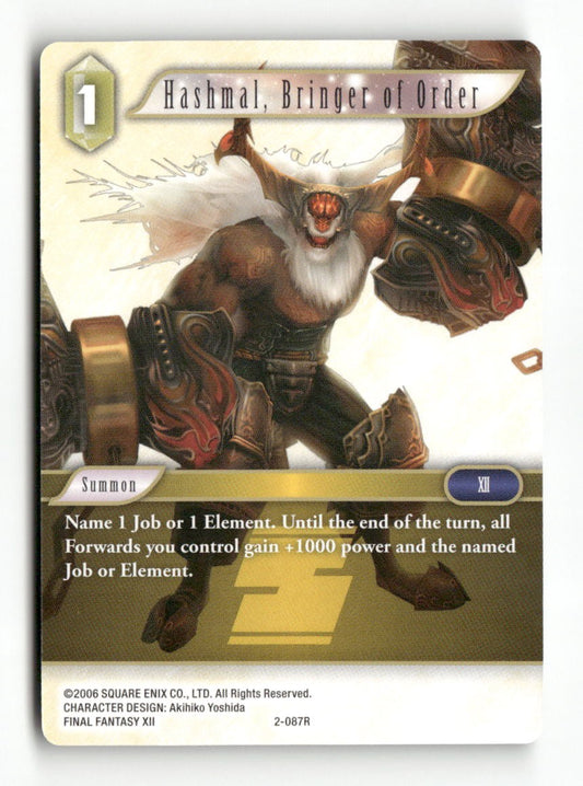 Hashmal, Bringer of Order 2-087R Rare Opus II Final Fantasy Near Mint