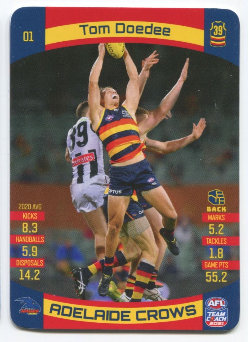 AFL 2021 McDonalds Adelaide Crows Tom Doedee #01 Near Mint