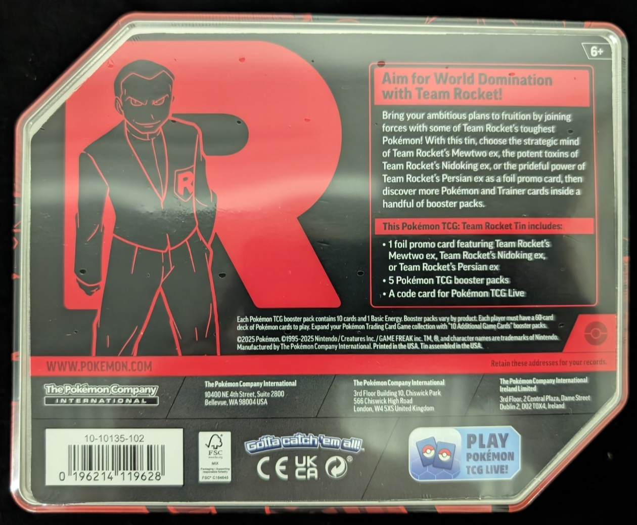 Destined Rivals Team Rocket 5 Pack Tin Persian EX Pokemon TCG NEW SEALED