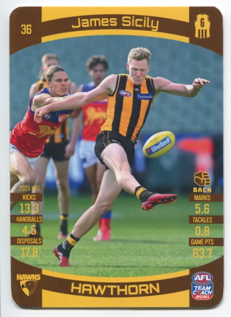 AFL 2021 McDonalds Hawthorne Hawks James Sicily #36 Near Mint