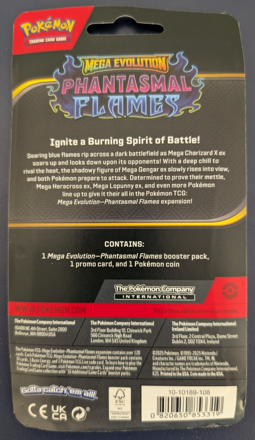 Phantasmal Flames Checklane Blister Whimsicott Promo Pokemon TCG NEW SEALED
