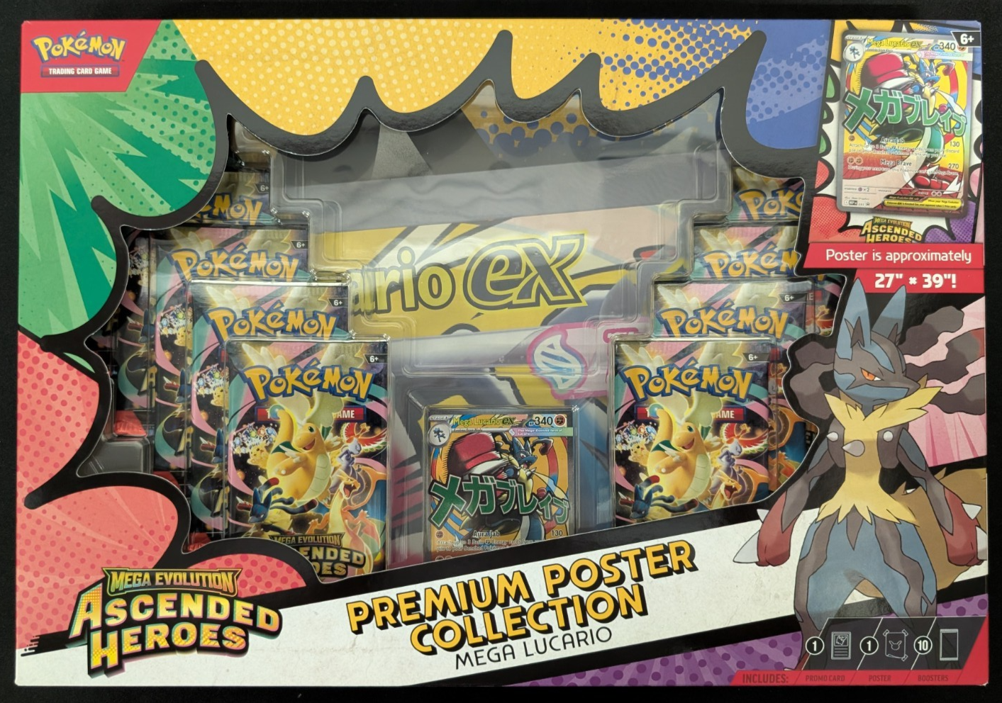 Ascended Heroes Premium Poster Collection Mega Lucario Pokemon TCG SEALED