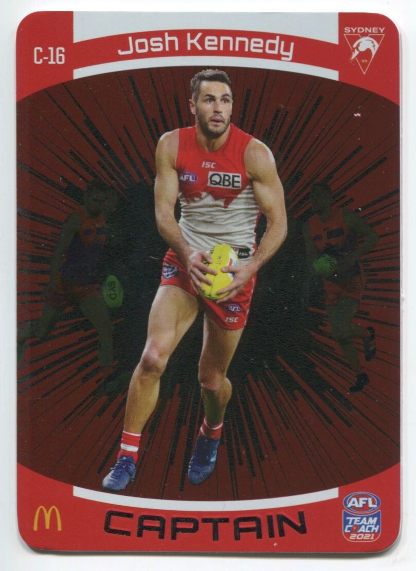 AFL 2021 McDonalds Captain Sydney Swans Josh Kennedy #C-16 Near Mint