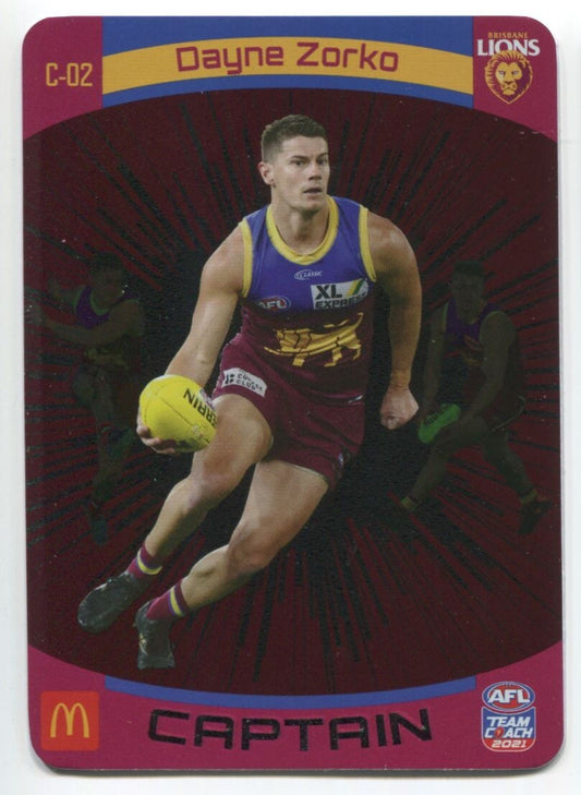 AFL 2021 McDonalds Captain Brisbane Lions Dane Zorko #C-02 Near Mint