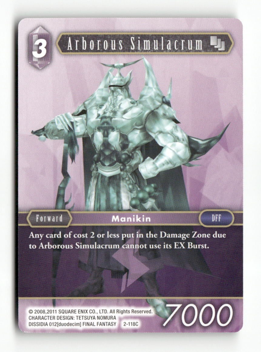 Arborous Simulacrum 2-118C Common Opus II Final Fantasy Near Mint