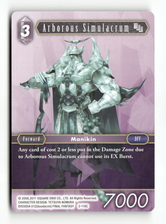 Arborous Simulacrum 2-118C Common Opus II Final Fantasy Near Mint