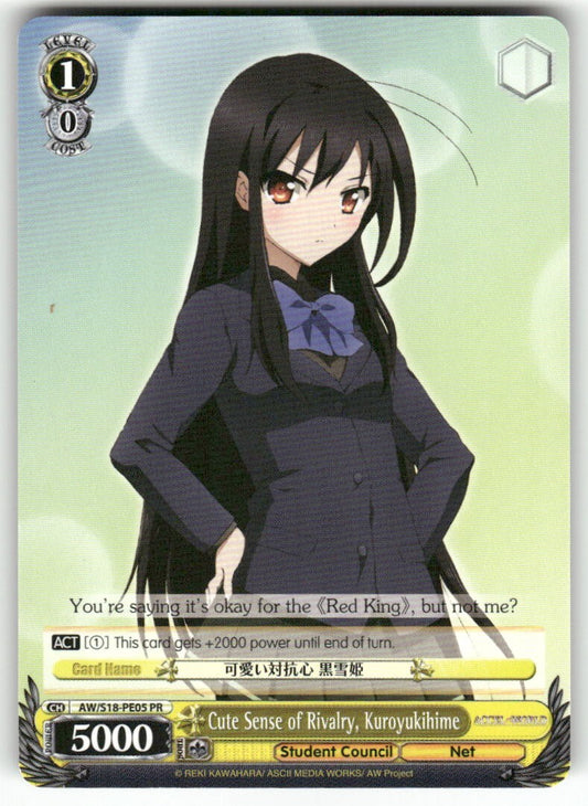 Weiss Schwarz Cute Sense of Rivalry, Kuroyukihime #AW/S18-PE05 PR