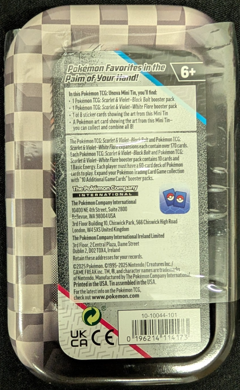Pokemon Unova Mini Tin Volcarona Emolga SEALED Black Bolt White Flare