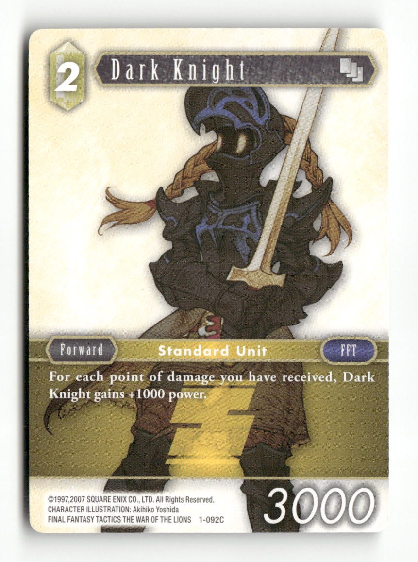 Dark Knight (Female Unit) 1-092C Common Opus I Final Fantasy Near Mint WAVE 1