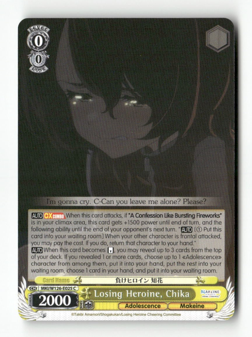 Losing Heroine, Chika MKI/W126-E025 C Weiss Schwarz TCG