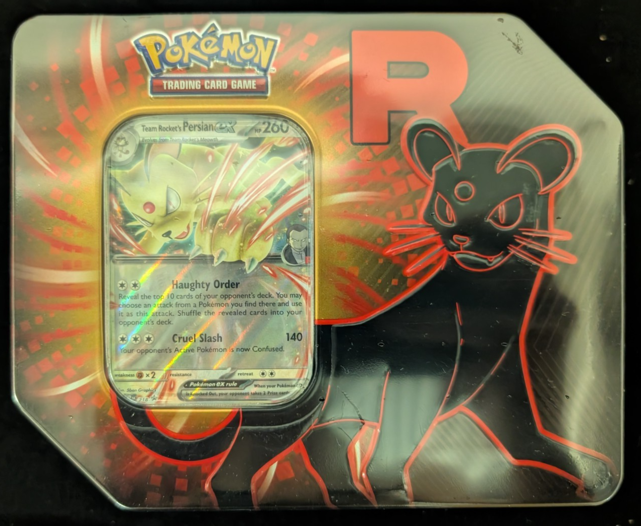 Destined Rivals Team Rocket 5 Pack Tin Persian EX Pokemon TCG NEW SEALED