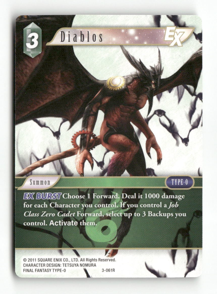 Diablos EX 3-061R Rare Opus III Final Fantasy Near Mint