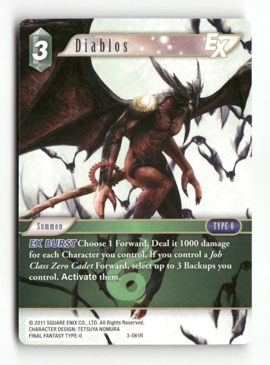 Diablos EX 3-061R Rare Opus III Final Fantasy Near Mint