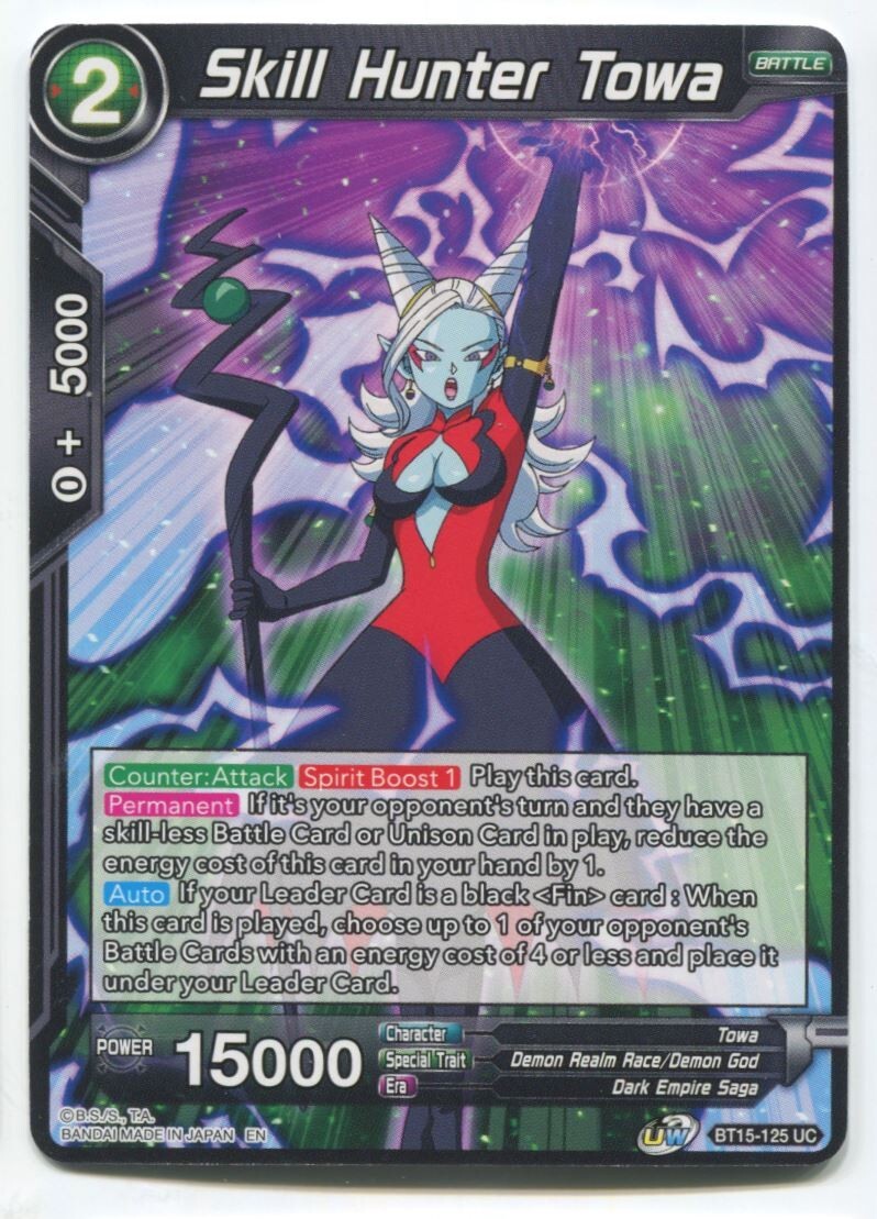 DBS Dragon Ball Super Skill Hunter Towa #BT15-125 UC Near Mint