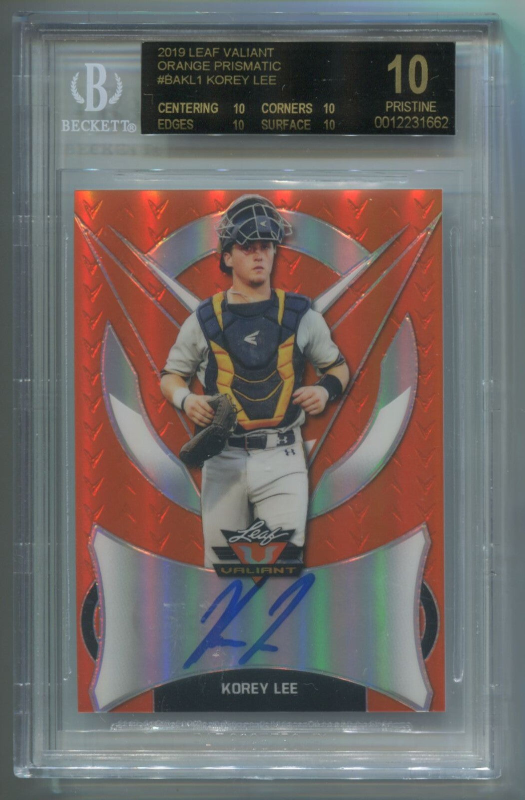 MLB 2019 Leaf Valiant Orange Korey Lee /35 #BA-KL1 (AU) BGS 10 Black Label