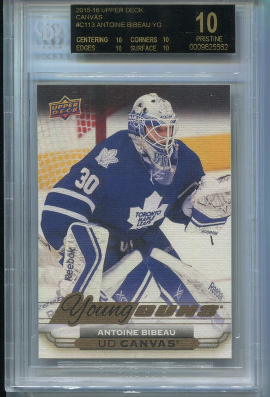 NHL 2015-16 Upper Deck UD Canvas Young Guns #C113 Antoine Bibeau (RC) BGS 10