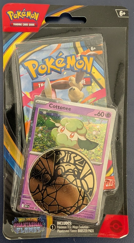 Phantasmal Flames Checklane Blister Cottonee Promo Pokemon TCG NEW SEALED