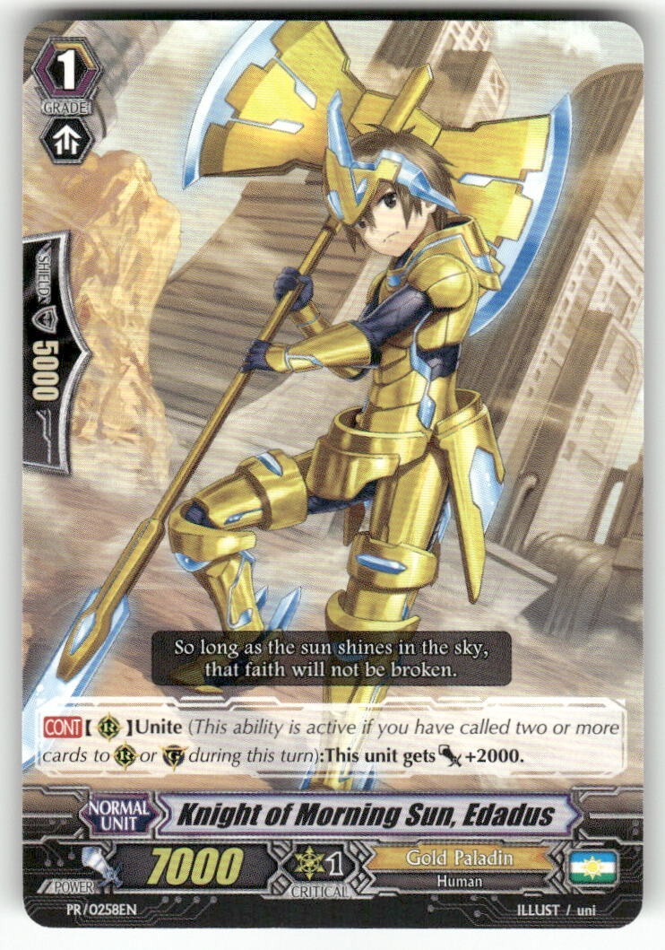 Cardfight Vanguard Knight of Morning Sun, Edadus #PR/0258EN PR