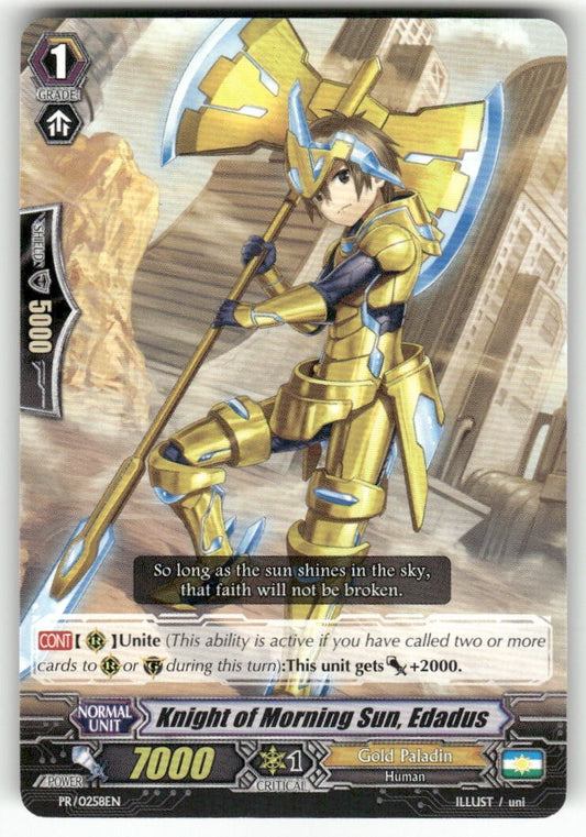 Cardfight Vanguard Knight of Morning Sun, Edadus #PR/0258EN PR