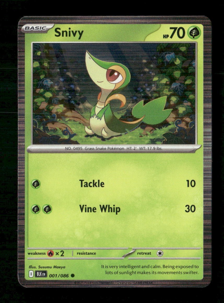 Snivy #001 Black Bolt Tinsel Holo Poster Collection Exclusive Pokemon TCG