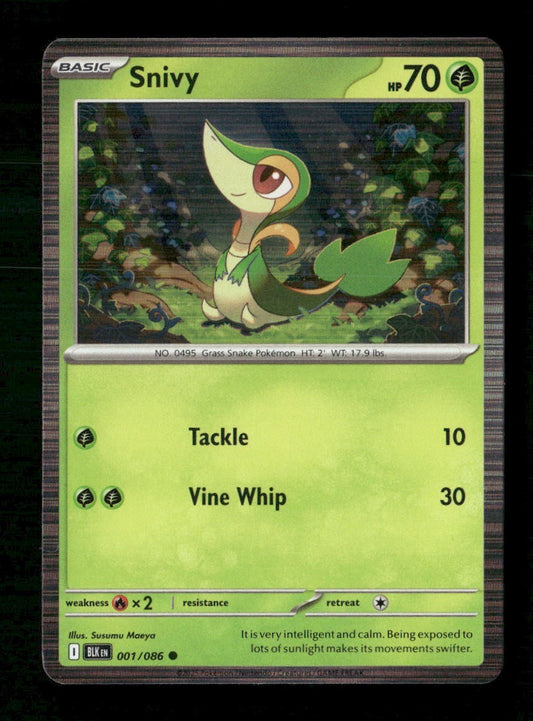 Snivy #001 Black Bolt Tinsel Holo Poster Collection Exclusive Pokemon TCG